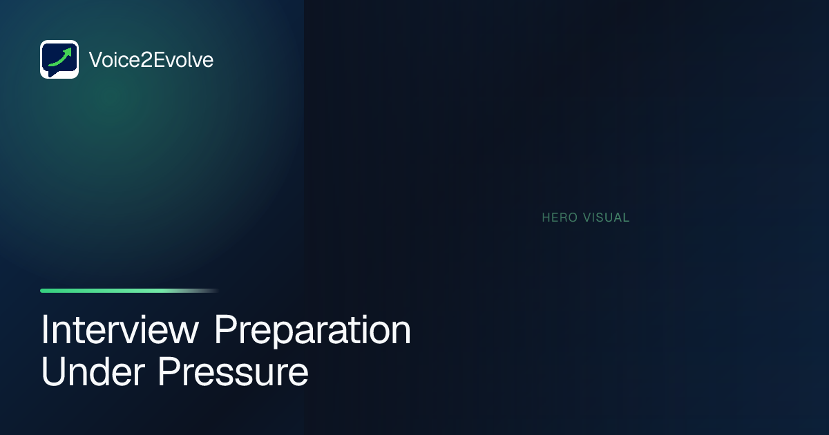 Interview Preparation Under Pressure | Voice2Evolve
